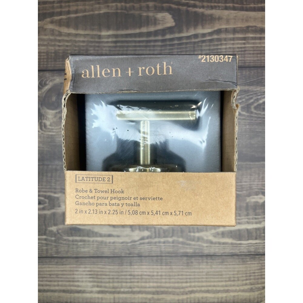 Allen & Roth LATITUDE II Robe & Towel Hook Brushed Bronze 2130347 - Picture 1 of 3